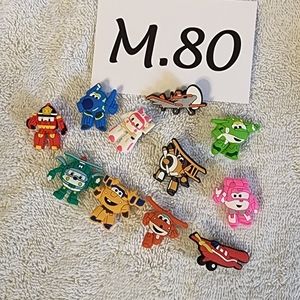 M.080- Croc charms accessories buttons, Super Wings Transforming Airplanes